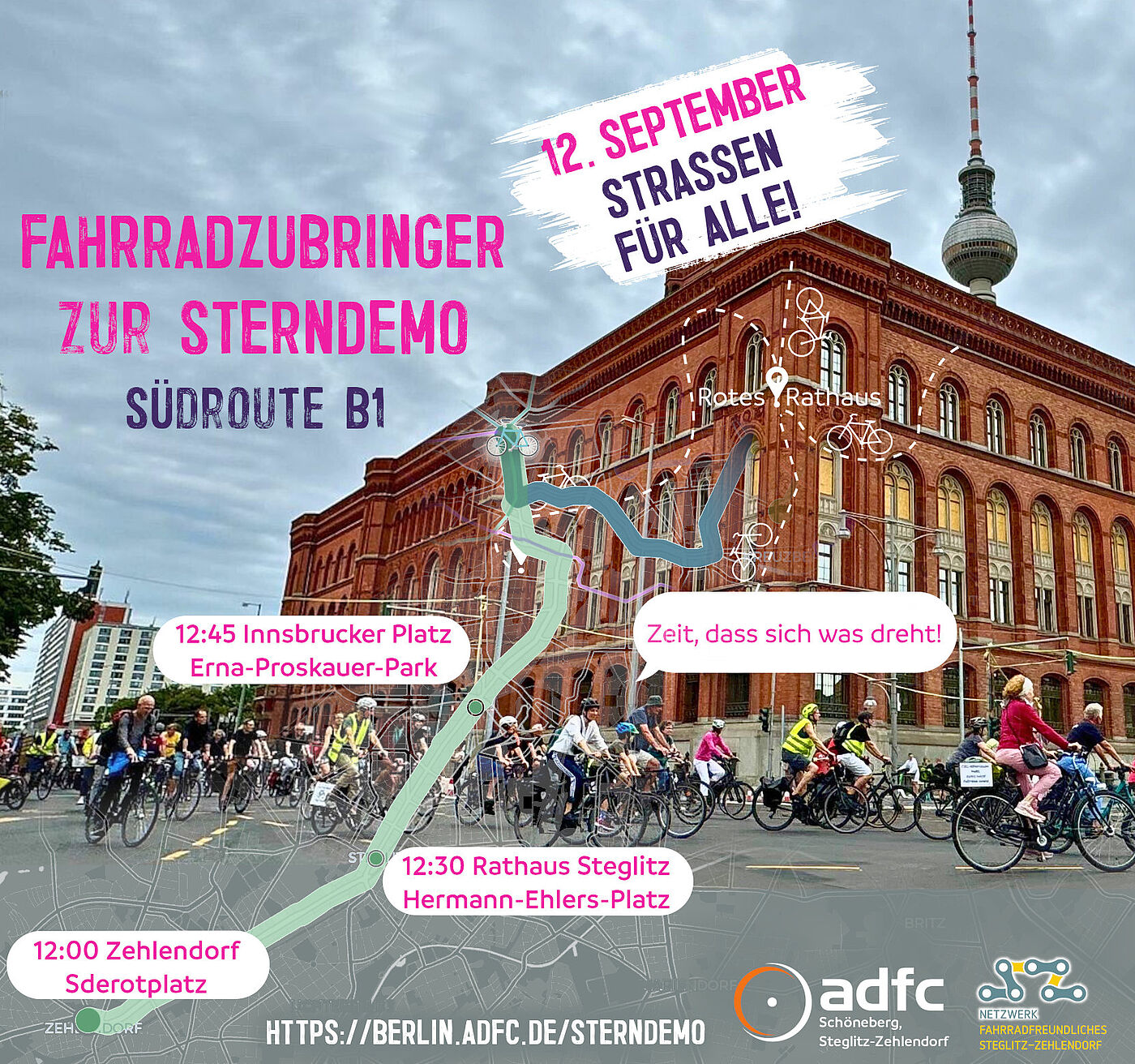 Sharepic für die Südroute B1 zur Sterndemo am 12.09.2026 Sharepic für die Südroute B1 zur Sterndemo am 12.09.2026