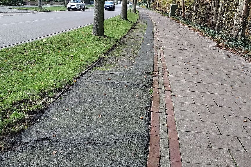 Frau K. wünscht keine Verbesserung von Radwegen Frau K. wünscht keine Verbesserung von Radwegen