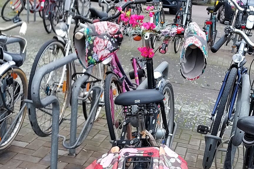 Winterrad mit Handstulpen
