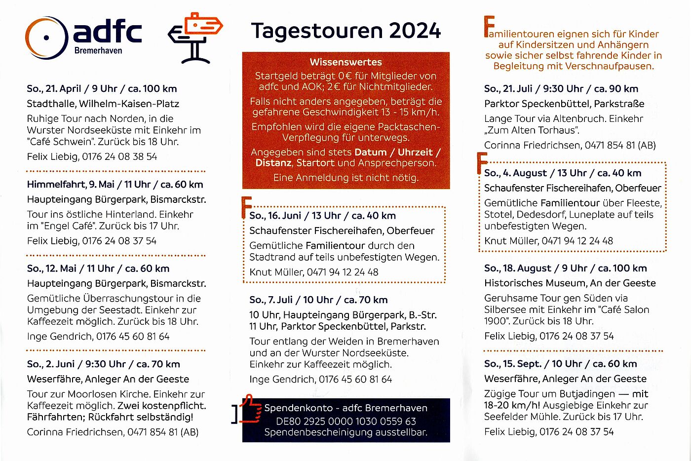 Tagestouren des ADFC Bremerhaven 2024